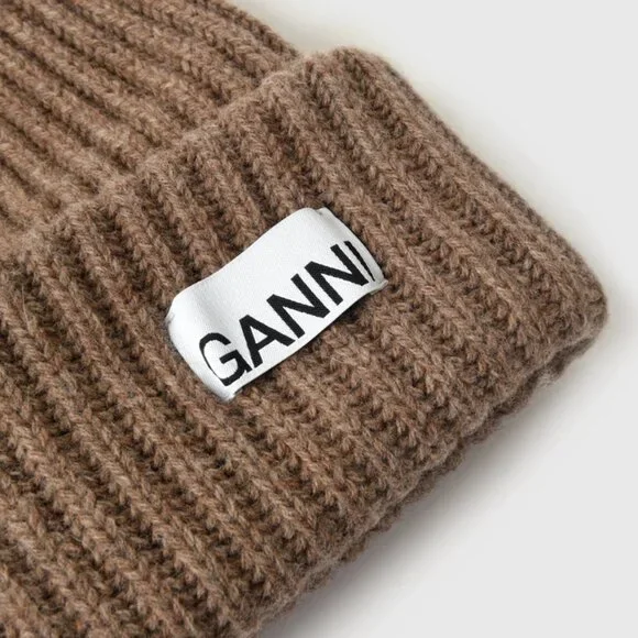 Ganni Ribbed Wool Beanie - Picture 4 of 4